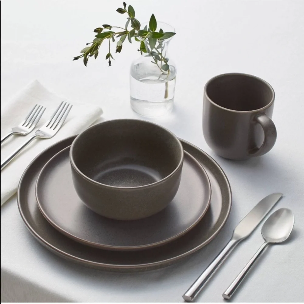 Set of 4 Project 62 Tilley Stoneware Dinner Plates grey/gray stoneware_2